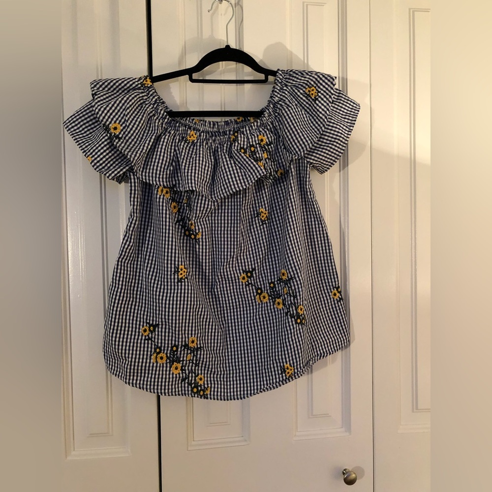 Off the shoulder embroidered top